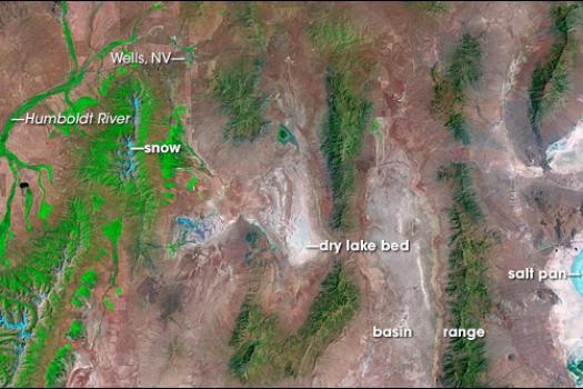 NASAA satellite photo of the Great Basin